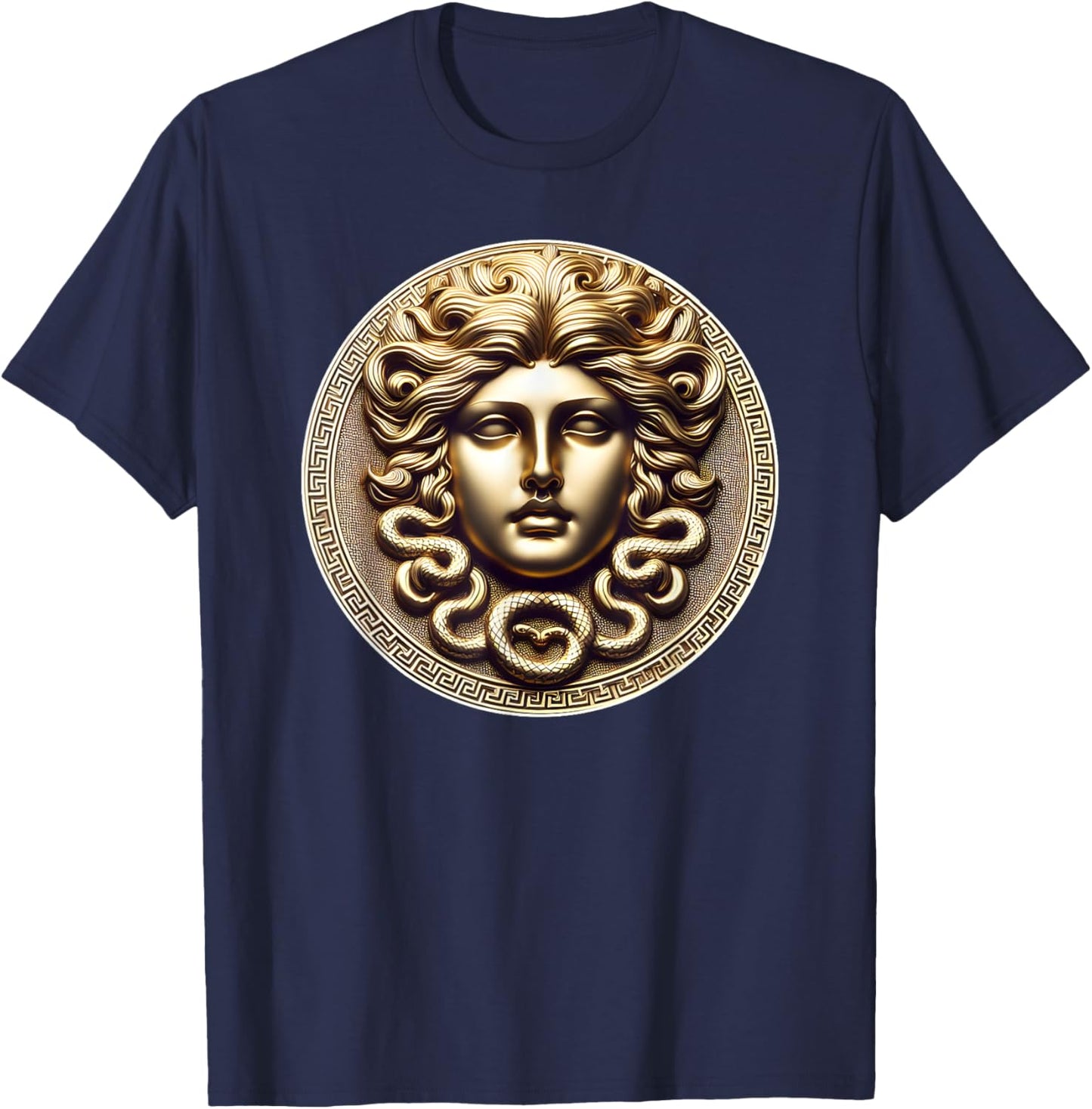 Medusa Head Myth Gorgon Snake Hair Greek Mythology Gift T-Shirt - T-Shirt | Navy