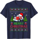 Merry Christmas Red Semi Truck Santa Hat Ugly Xmas Men Boys T-Shirt - T-Shirt | Navy
