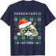 Forced Family Xmas Fun Funny Cat Lover Men Women Christmas T-Shirt - T-Shirt | Navy