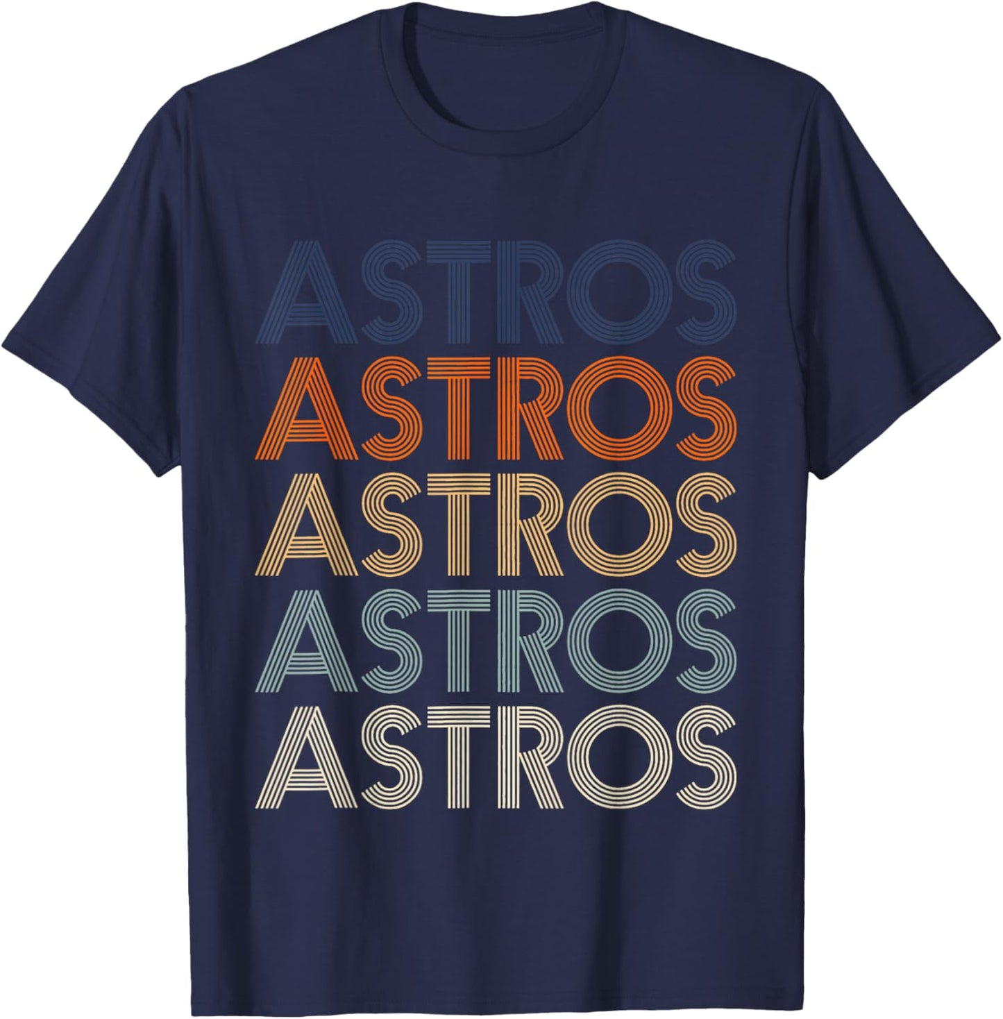 Vintage Astros Retro Style 70s 80s First Name T-Shirt - T-Shirt | Navy