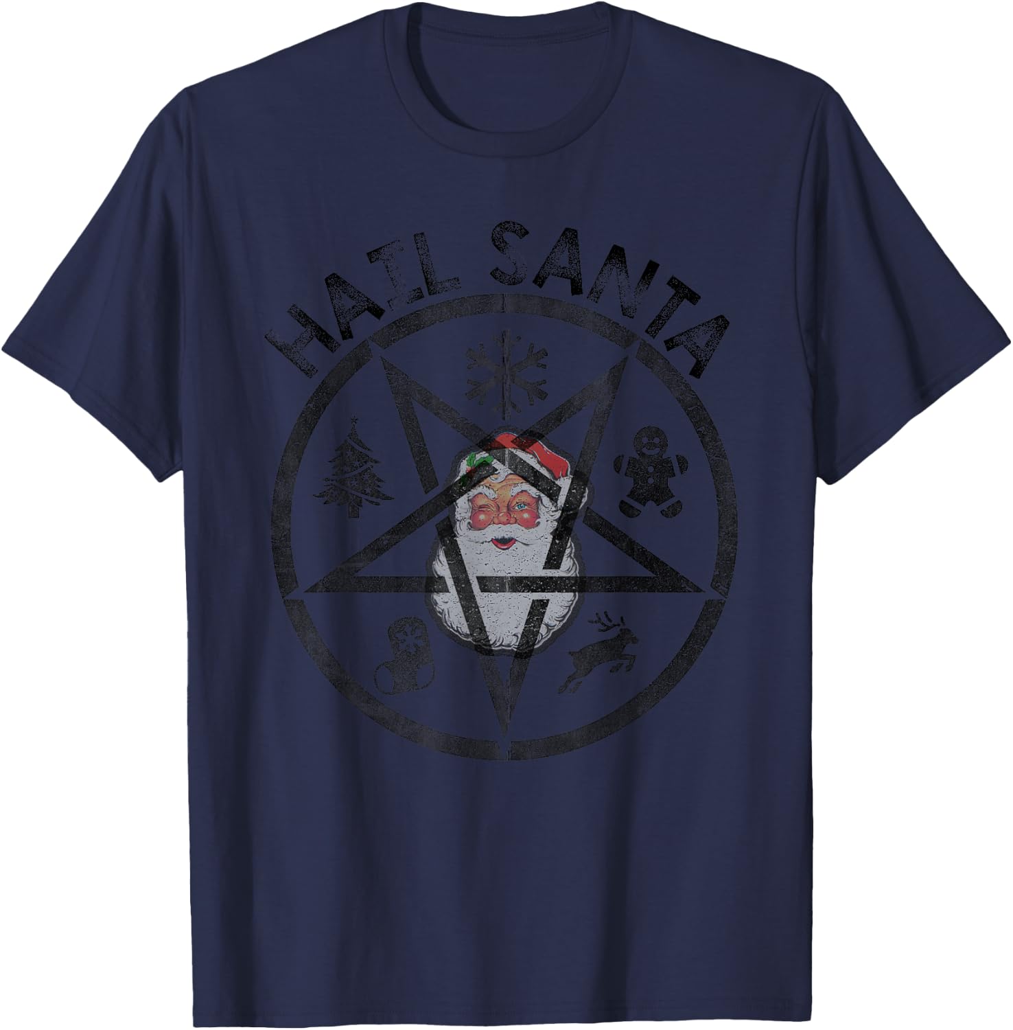 Hail Santa - Not Satan T-Shirt - T-Shirt | Navy