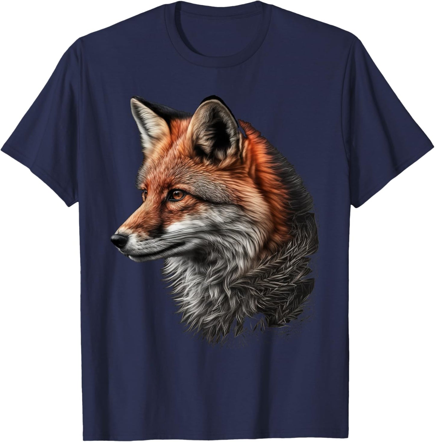 Fox motif, animal lovers, animal print, fox T-Shirt - T-Shirt | Navy