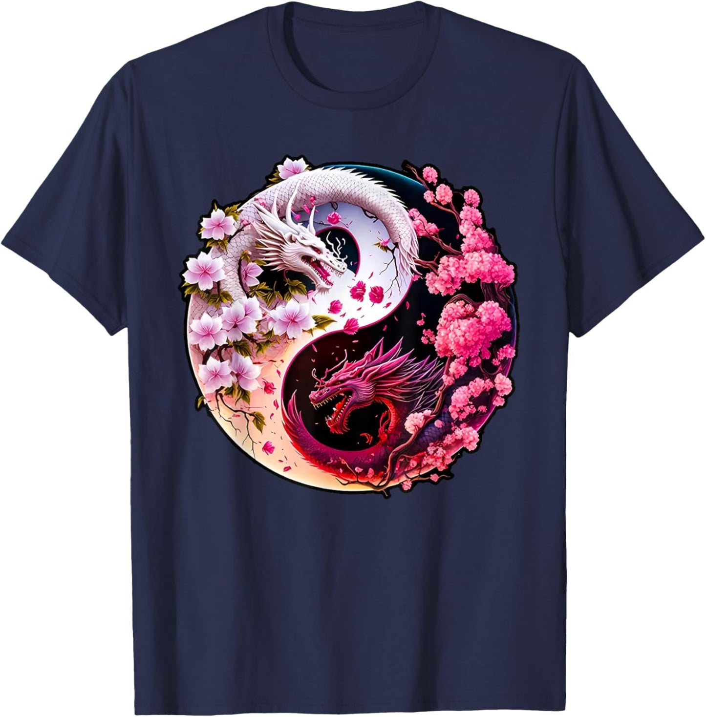 Dragon Yin Yang Chinese New Year 2024 Year Of The Dragon T-Shirt - T-Shirt | Navy