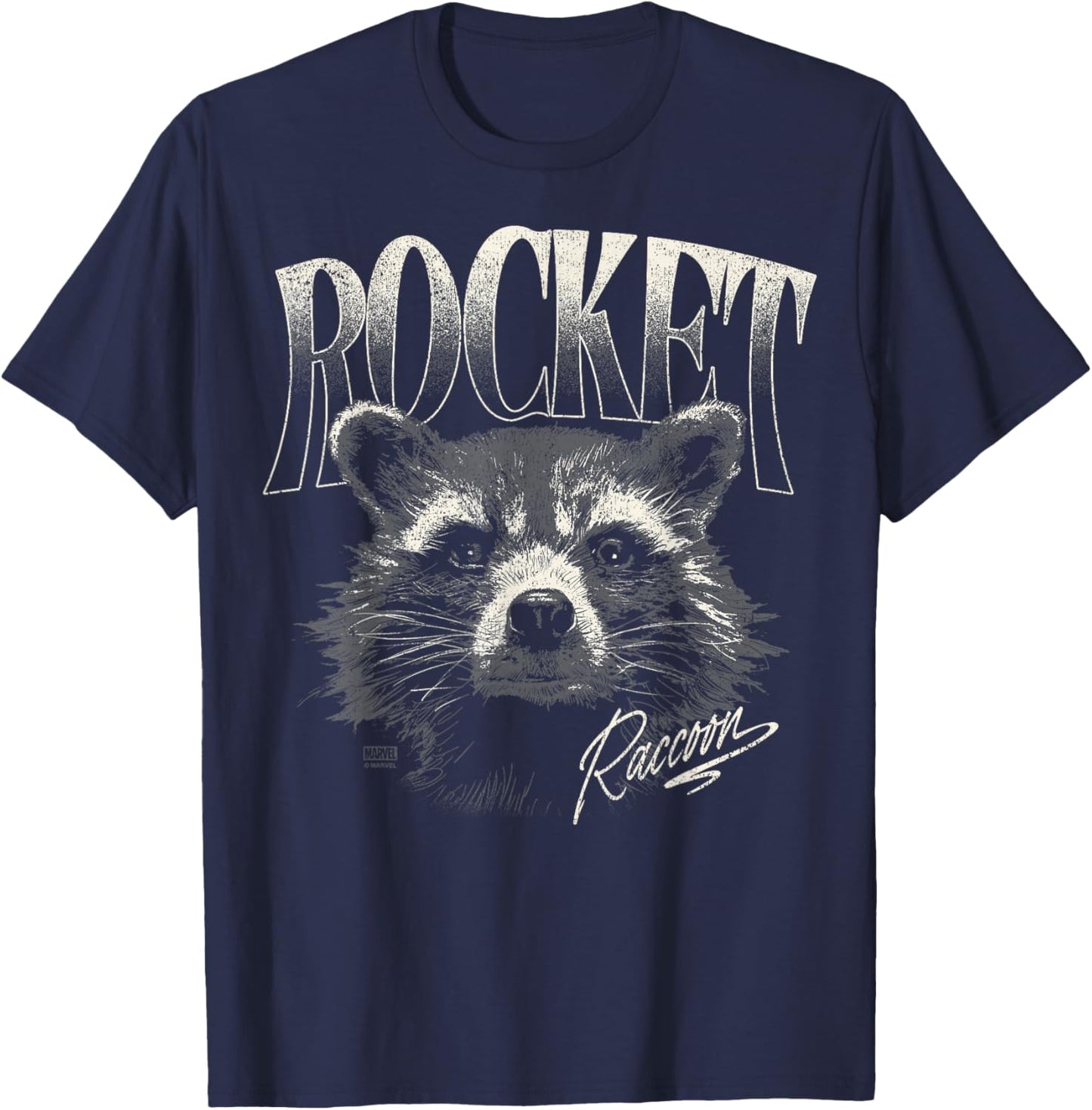 Guardians of The Galaxy - Rocket Raccoon Portrait T-Shirt - T-Shirt | Navy