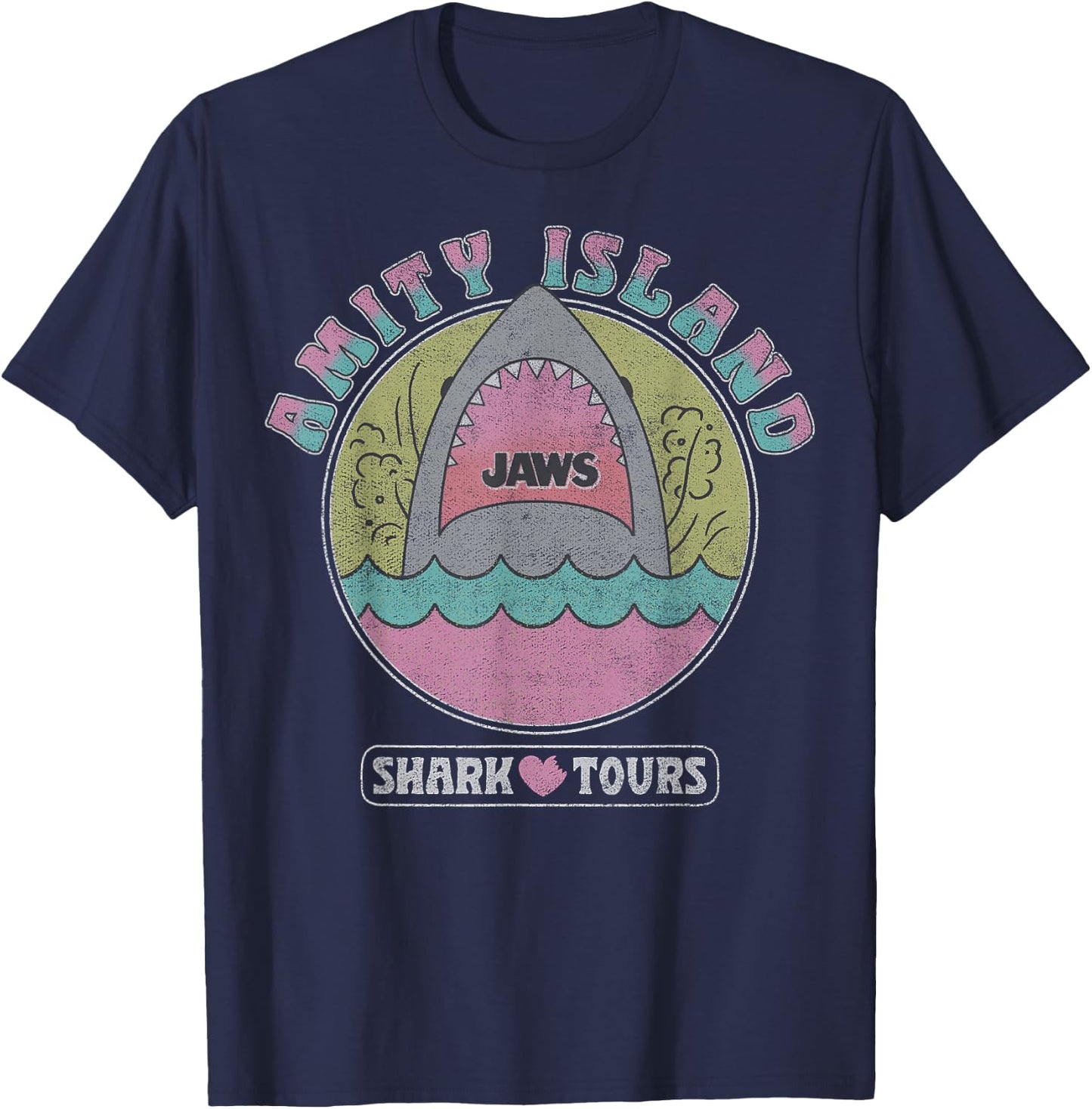 Jaws Amity Island Shark Tours T-Shirt - T-Shirt | Navy