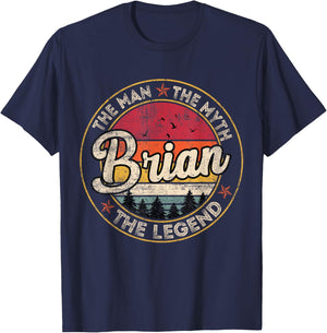 Brian The Man The Myth The Legend Personalized Name T-Shirt - T-Shirt | Navy