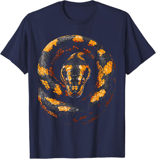 Snake Animal Graphic Artwork Snake T-Shirt - T-Shirt | Navy
