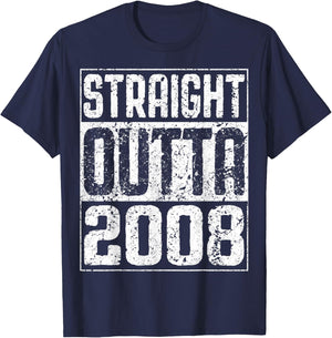 Straight Outta 2008 Shirt 18th Birthday T-Shirt - T-Shirt | Navy