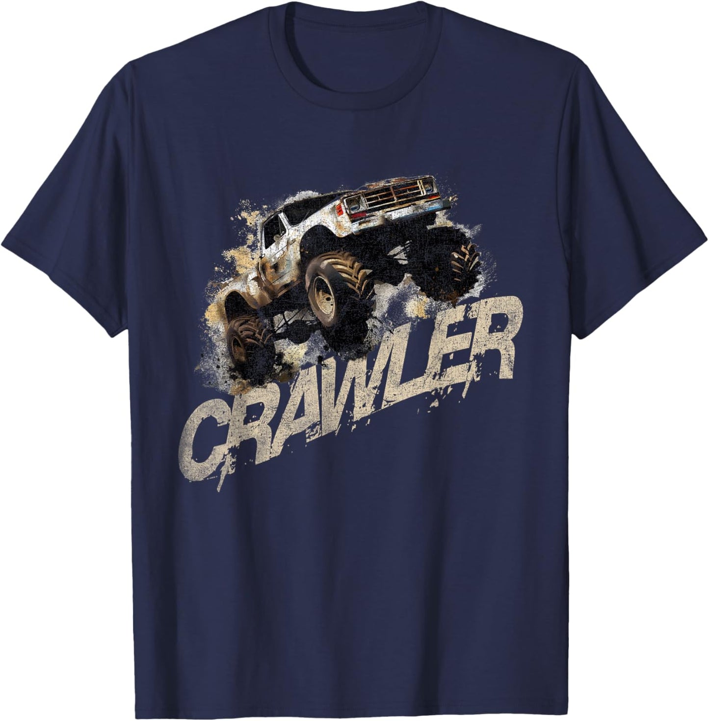 Crawler Rc Car Rock Scaler Scale Rc Offroad Truck Clawling T-Shirt - T-Shirt | Navy