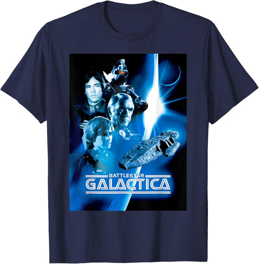 Battlestar Galactica Blue Hue Classic Poster T-Shirt - T-Shirt | Navy