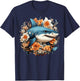 Shark Flowers T-Shirt - T-Shirt | Navy