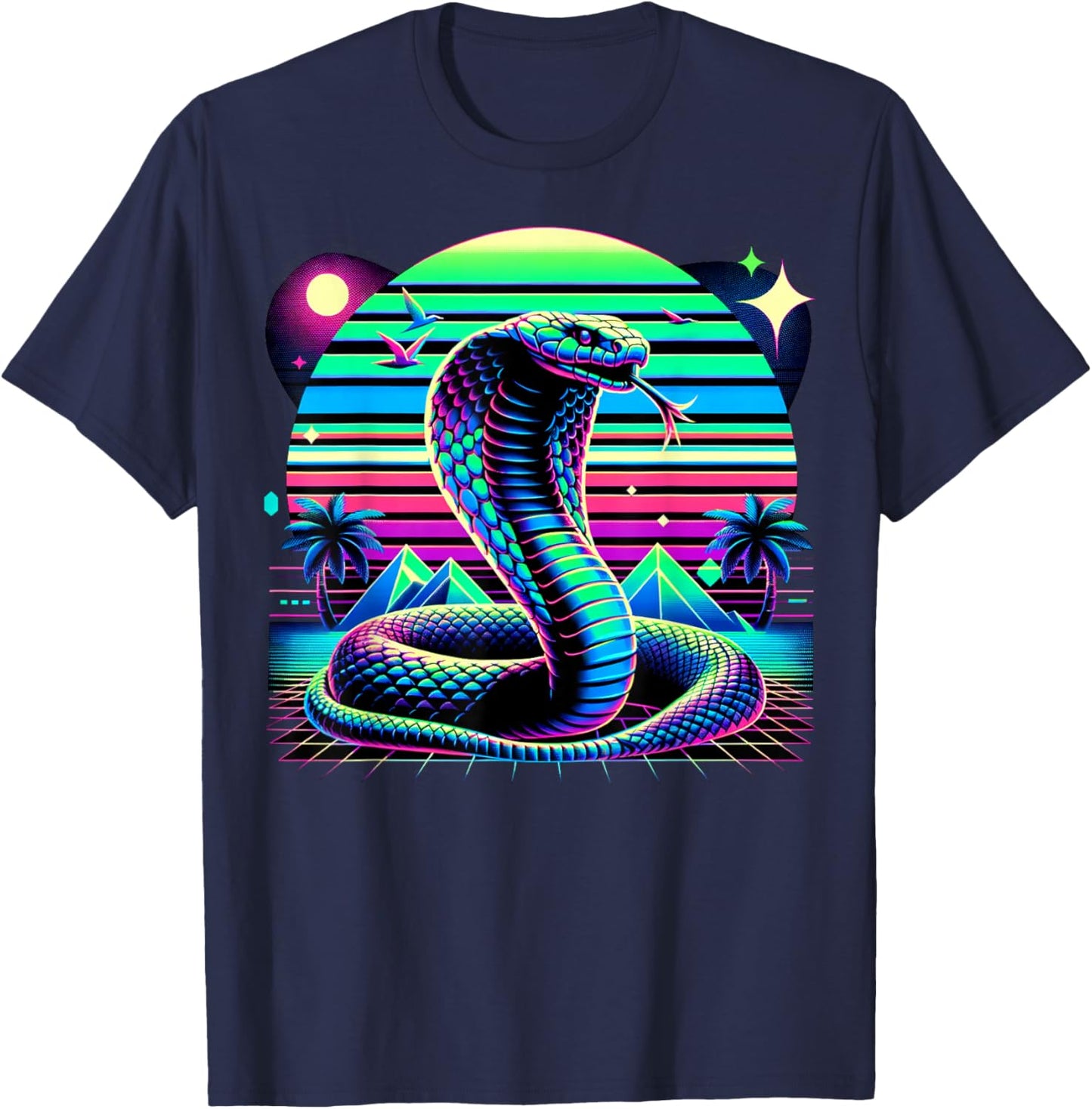 and Kids Vintage Retro King Cobra Lover T-Shirt - T-Shirt | Navy