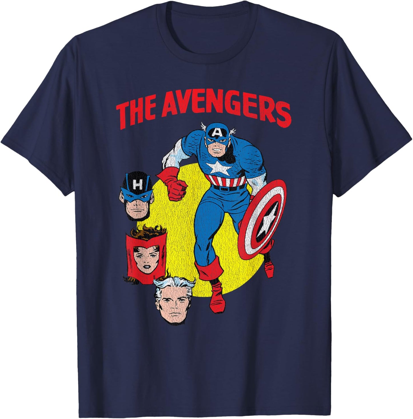 Marvel The Avengers Captain America Retro T-Shirt - T-Shirt | Navy