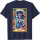 Mom Tarot Card Skeleton Skelly Messy Bun Robe Coffee Mama T-Shirt - T-Shirt | Navy