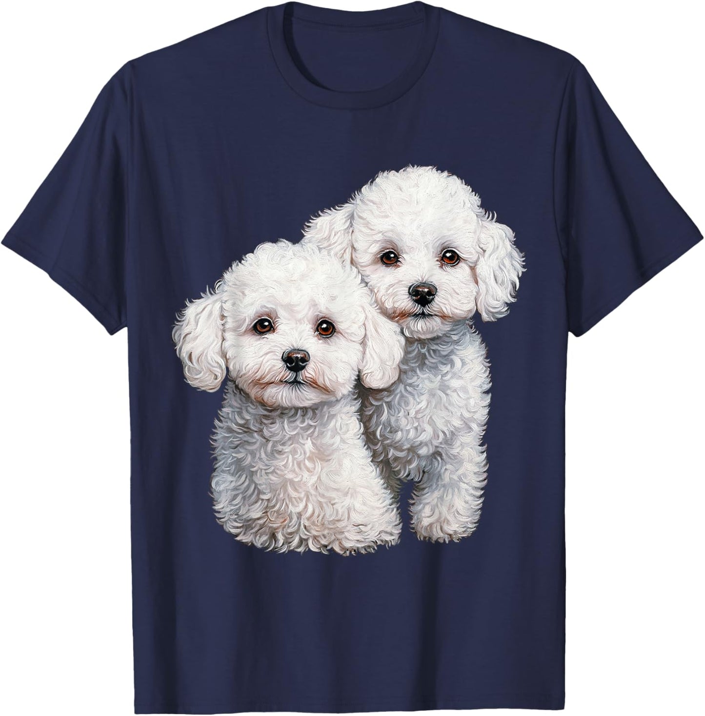 Bichon Frise Dog Graphic Pet Illustration Bichon Frise T-Shirt - T-Shirt | Navy