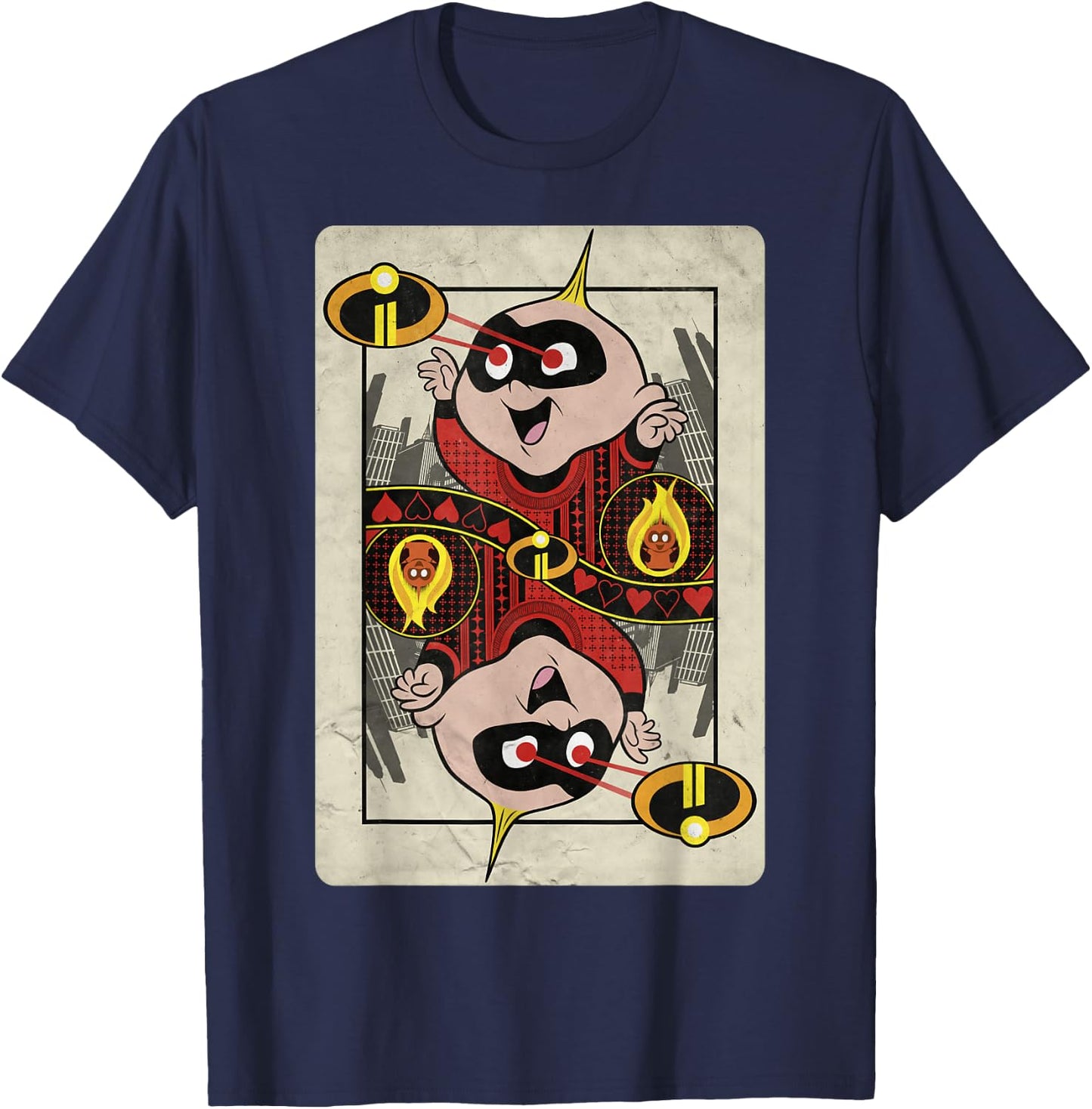 Disney Pixar Incredibles 2 Jack-Jack Hearts Playing Card T-Shirt - T-Shirt | Navy