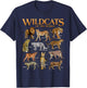 Wild Cats Animals of the World Educational Wild Animal Lover T-Shirt - T-Shirt | Navy