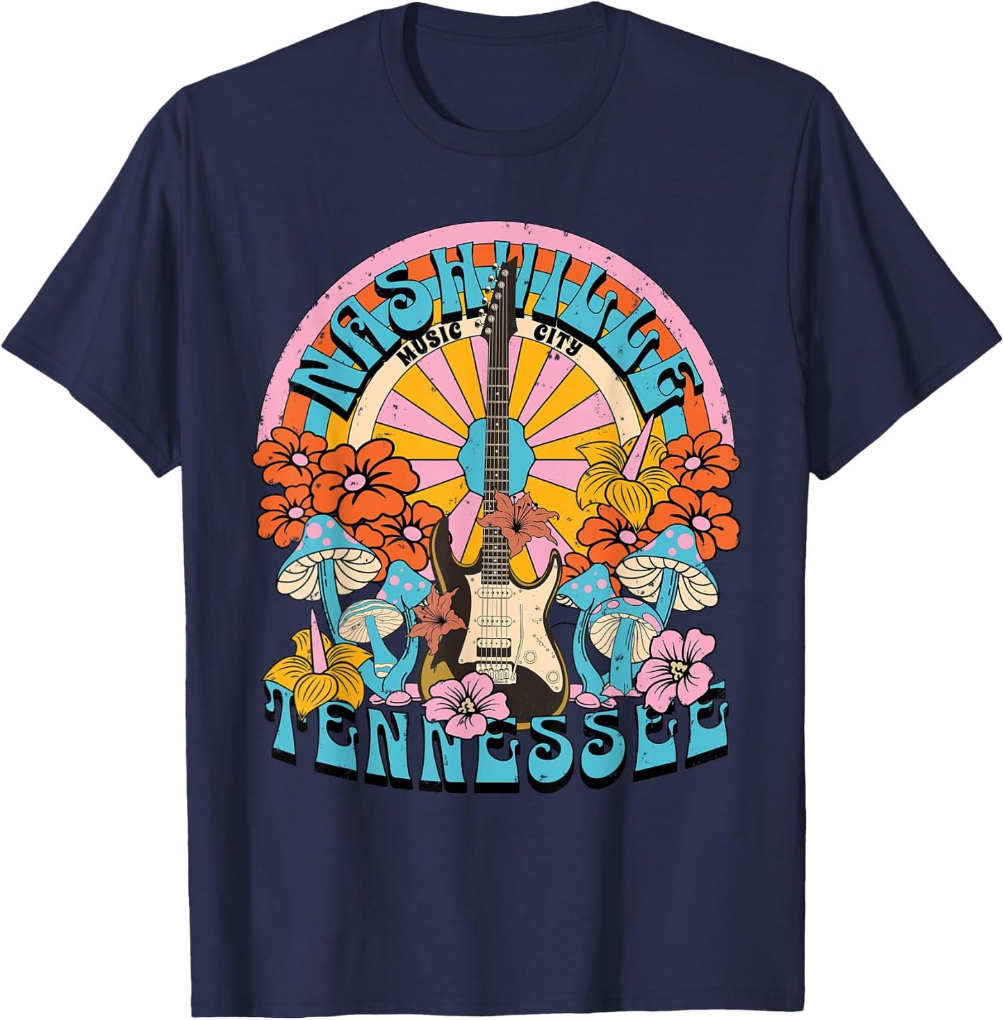 Nashville Country Music City Girls Trip Retro Nash Bash Bach T-Shirt - T-Shirt | Navy