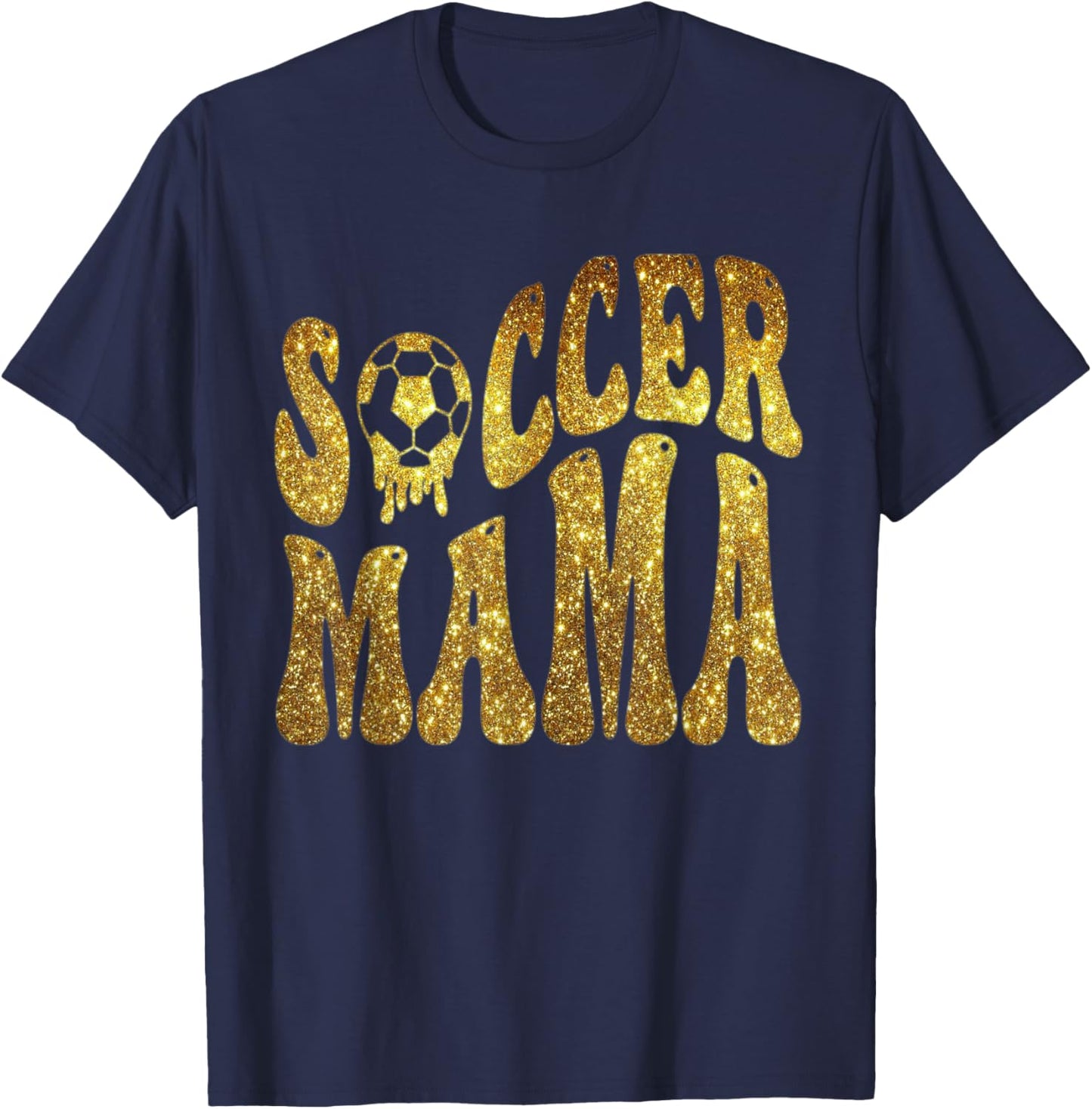 Soccer mama gold print funny mom T-Shirt - T-Shirt | Navy