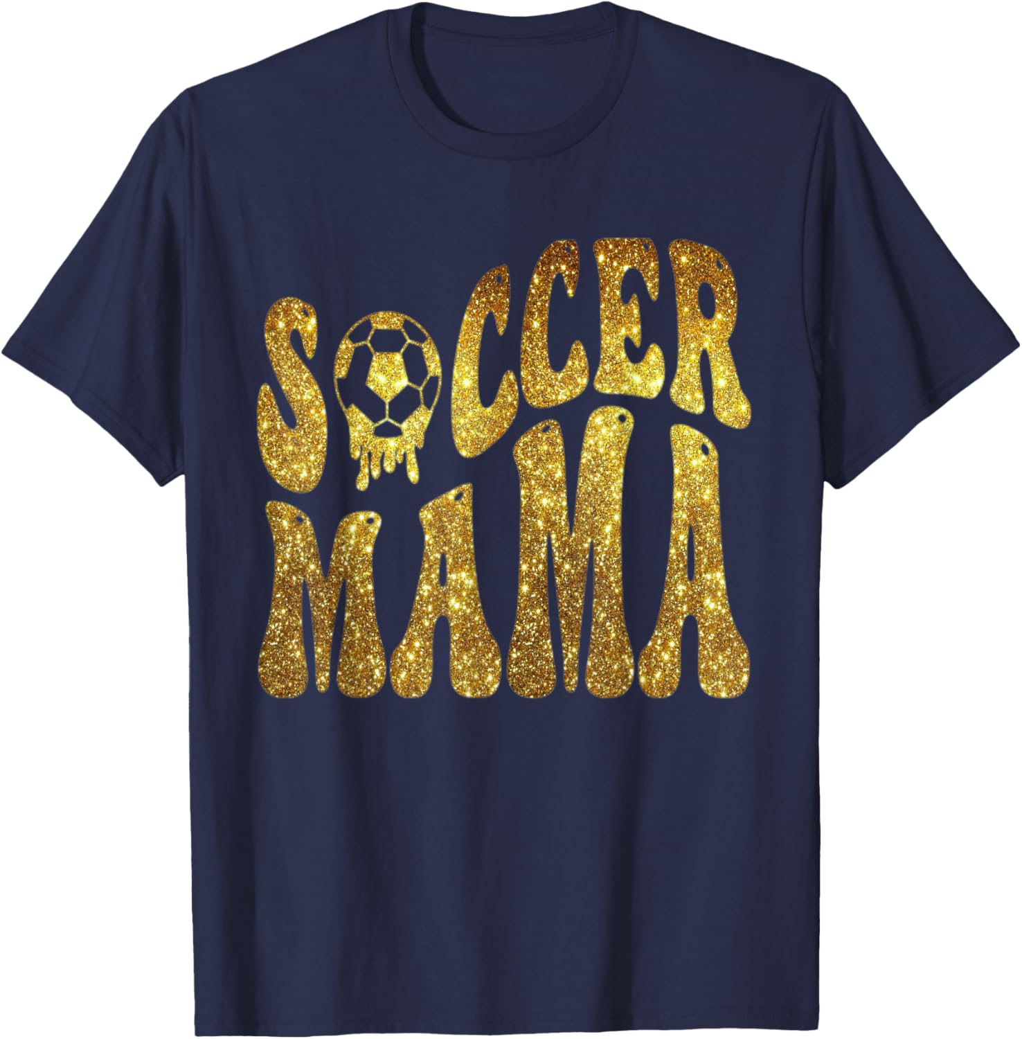 Soccer mama gold print funny mom T-Shirt - T-Shirt | Navy