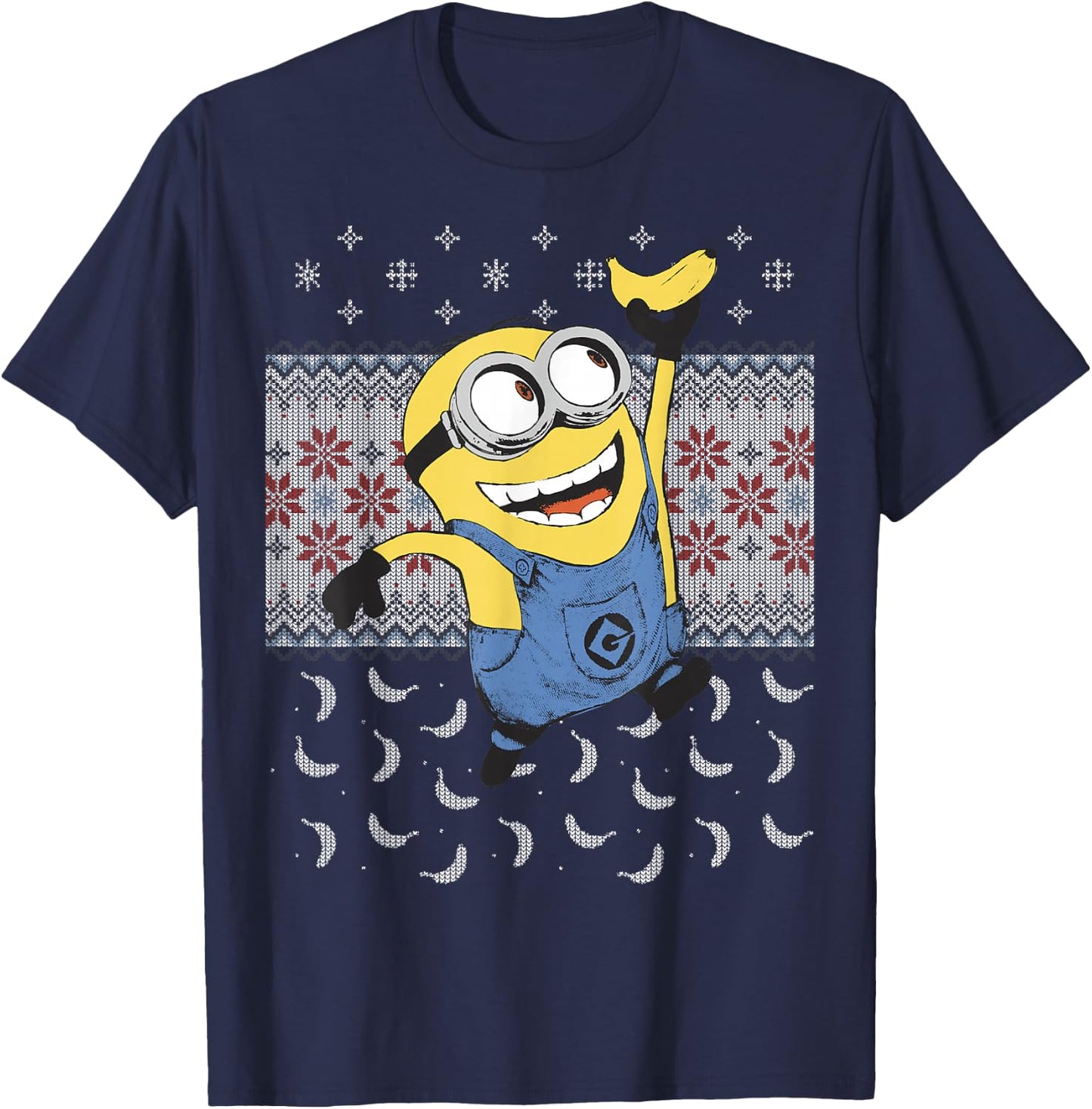 Despicable Me Minions Banana Ugly Christmas T-Shirt - T-Shirt | Navy