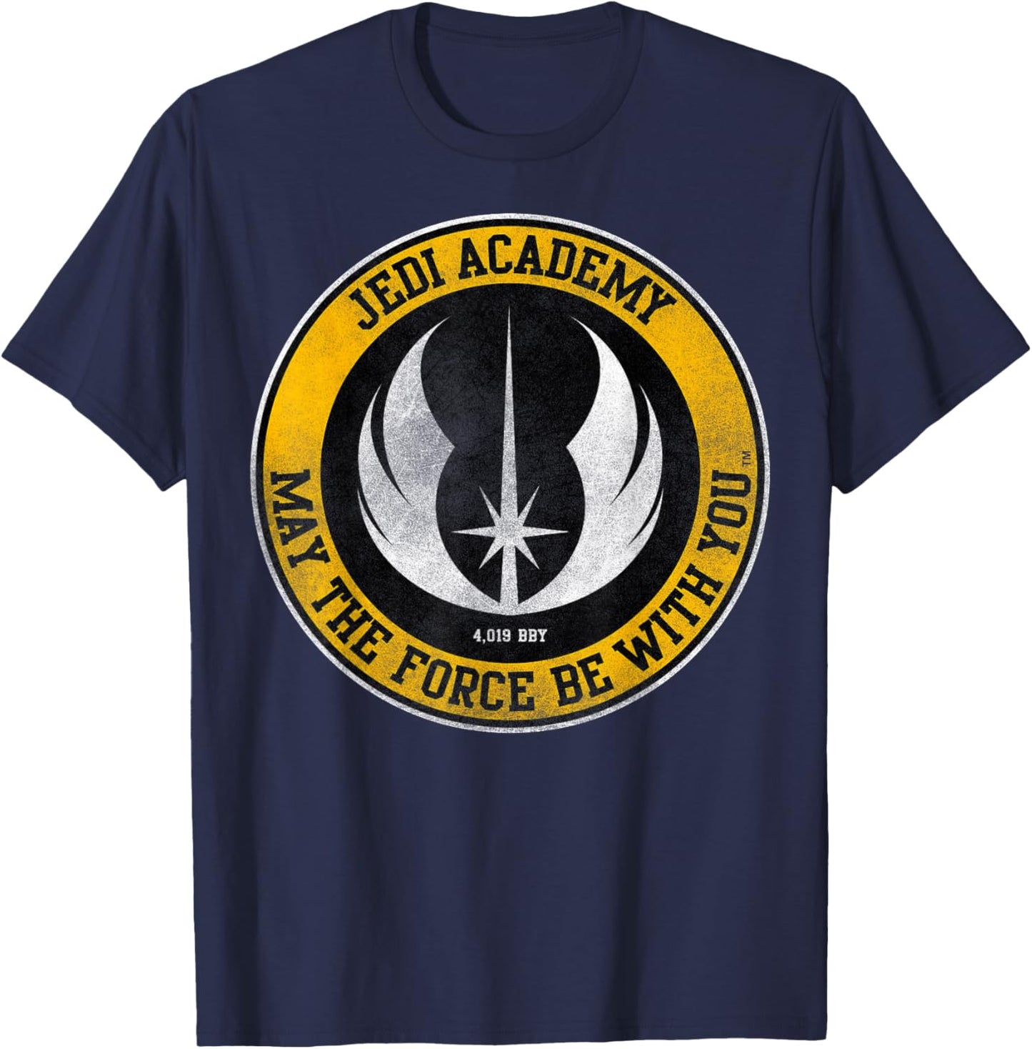 Star Wars Jedi Academy May The Force Be With You Text , Black, S T-Shirt - T-Shirt | Navy