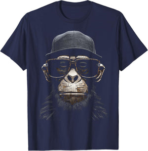 Monkey Drawing Human Art Animal Polygon Graphic Monkey T-Shirt - T-Shirt | Navy