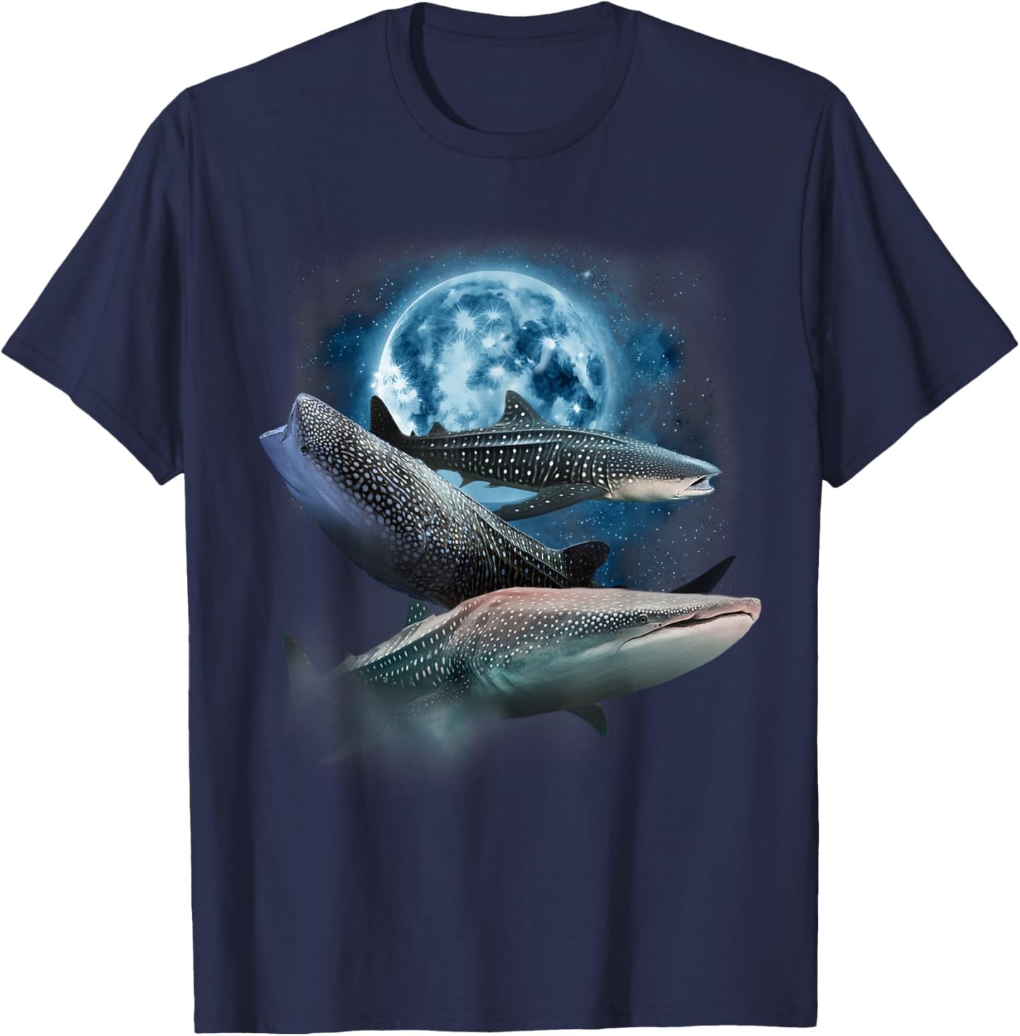 Whale Shark Shirt - Howling at the Moon Whale Shark T-Shirt - T-Shirt | Navy