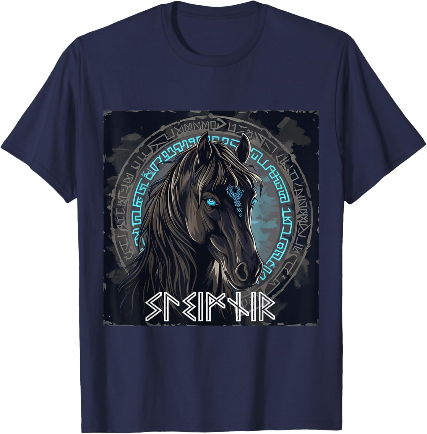 Wikinger Sleipnir Odins Pferd Vikings Runen Valhalla T-Shirt - T-Shirt | Navy