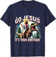 Go Jesus It's Your Birthday Funny Dinosaur Christmas T-Shirt - T-Shirt | Navy