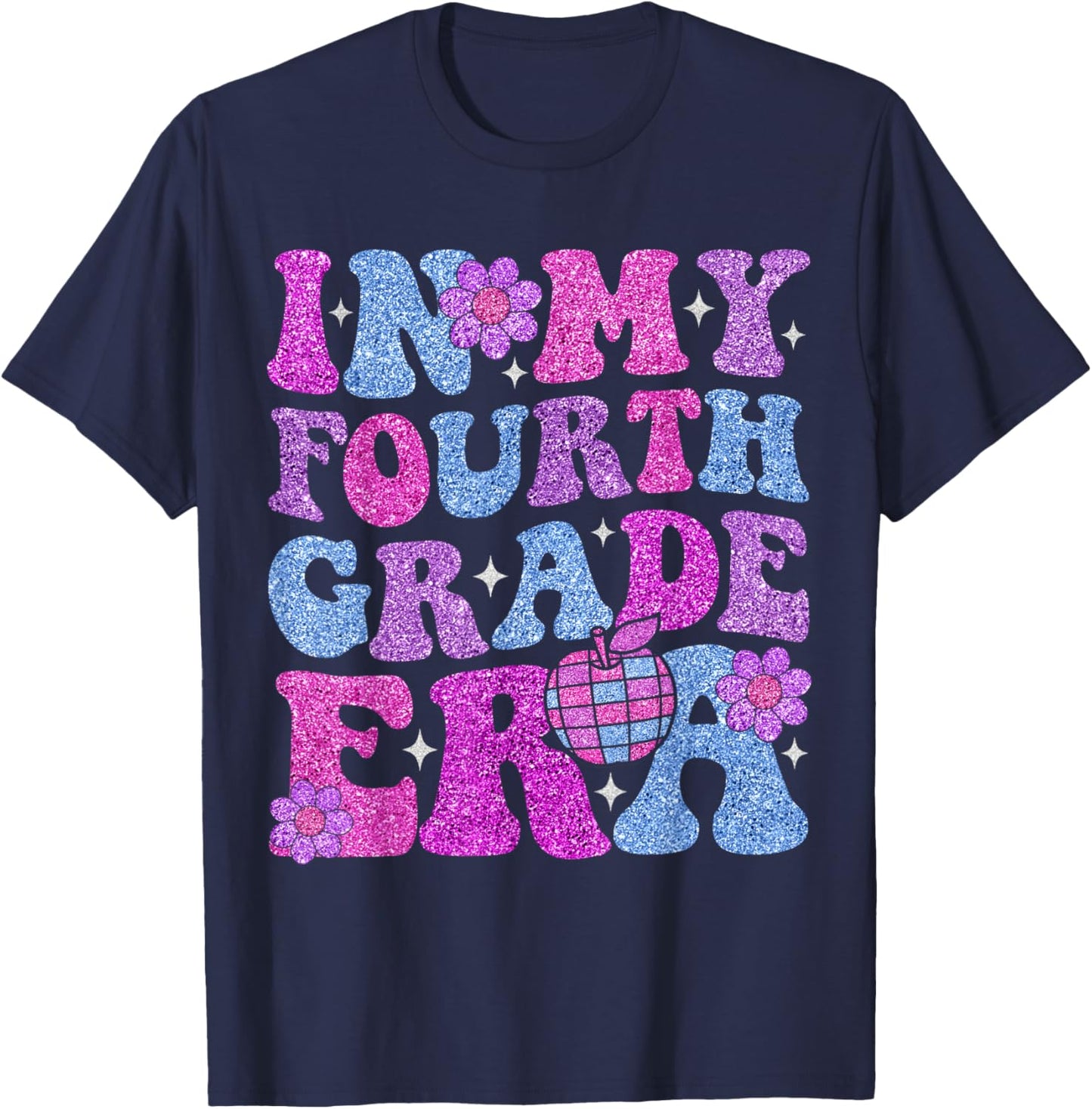 In My Fourth Grade Era Girl Back To School 4th Grade Teacher T-Shirt - T-Shirt | Navy