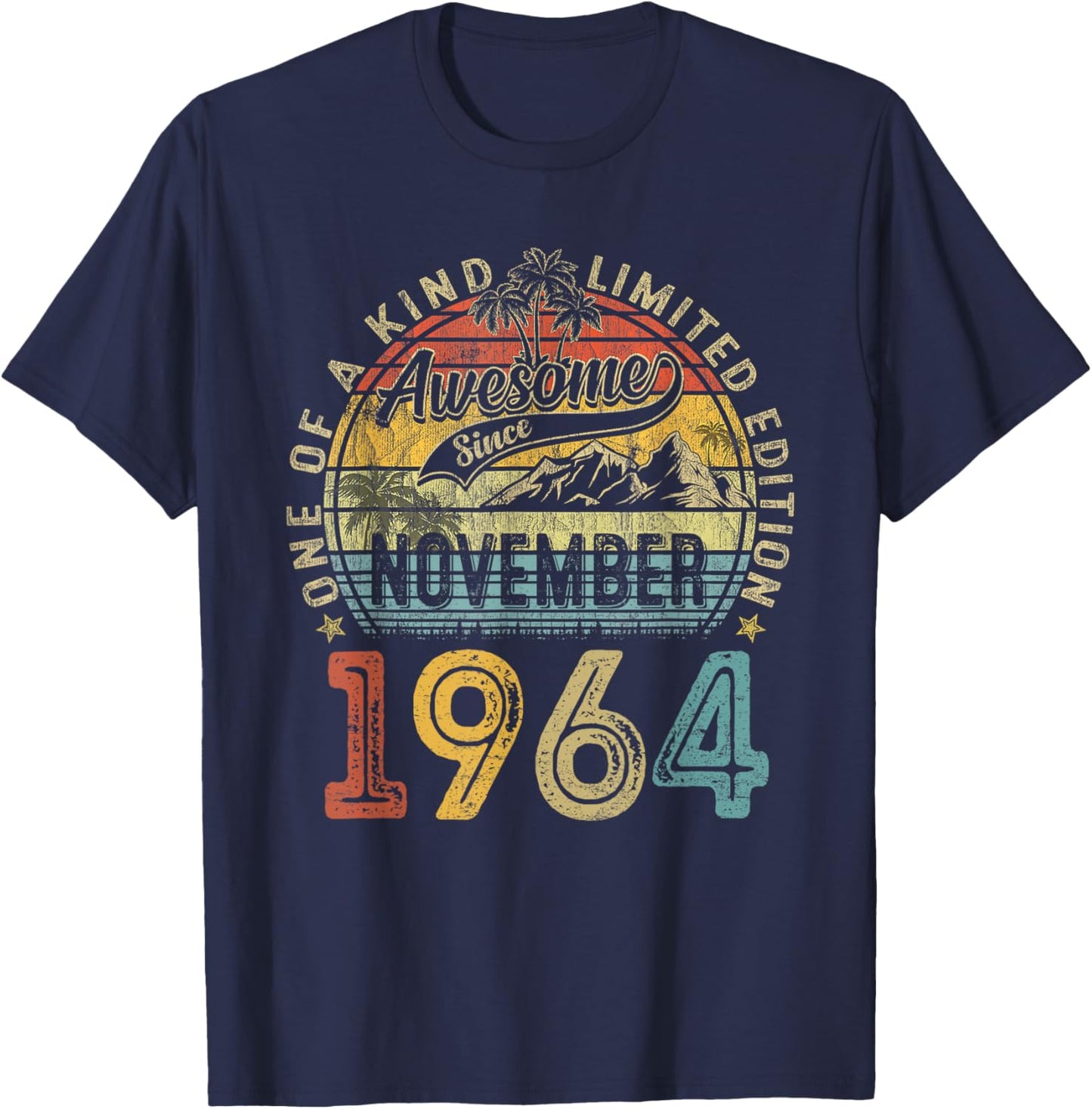 Vintage November 1964 60 Years Old 60th Birthday Gifts Women T-Shirt - T-Shirt | Navy