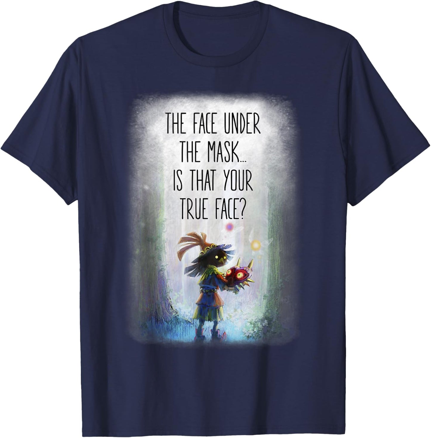 The Legend of Zelda Majora's Mask is That Your True Face T-Shirt - T-Shirt | Navy