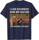 Vintage I Like Bourbon And My Guitar And Maybe 3 People T-Shirt - T-Shirt | Navy