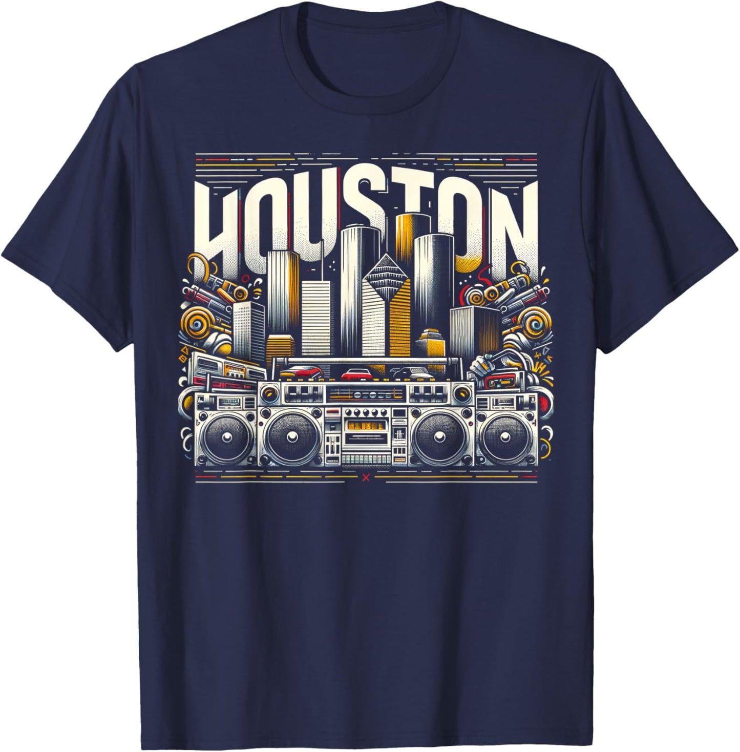 Houston Shirt | Cool | Men Women S - 6XL T-Shirt - T-Shirt | Navy