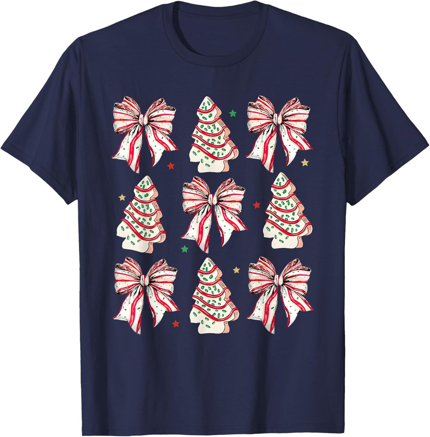Coquette Bow Christmas Debbie Becky Jen Cake Lovers Girls T-Shirt - T-Shirt | Navy