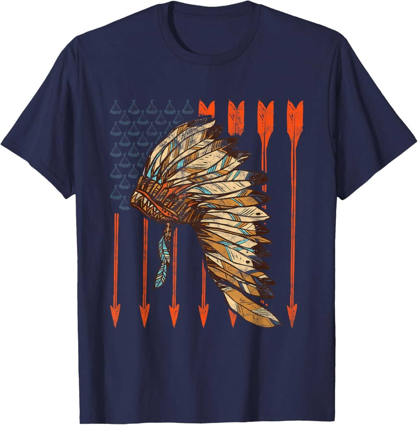 Cherokee Indigenous Tribal Leader Native American T-Shirt - T-Shirt | Navy