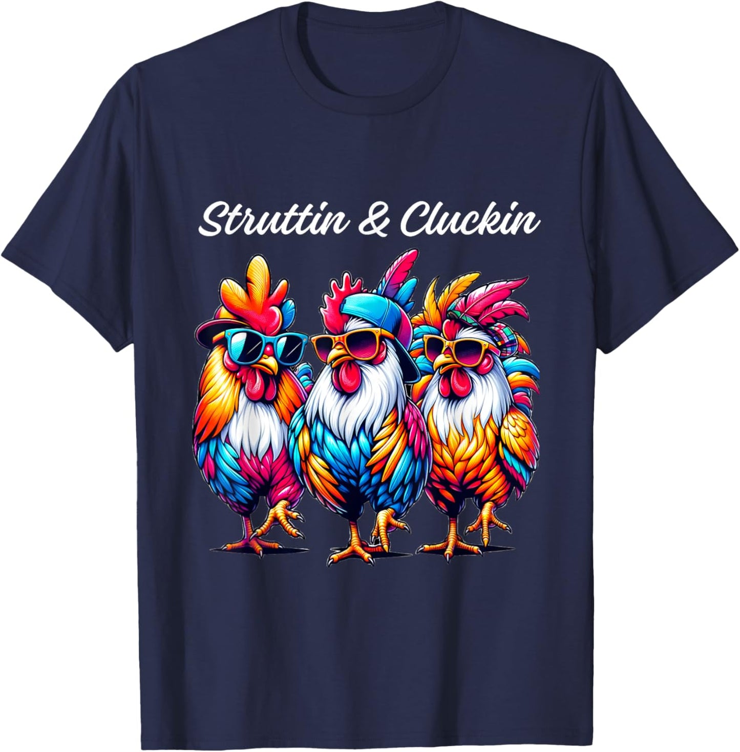 Struttin' & Cluckin' Rooster Parade for Chicken Fans T-Shirt - T-Shirt | Navy