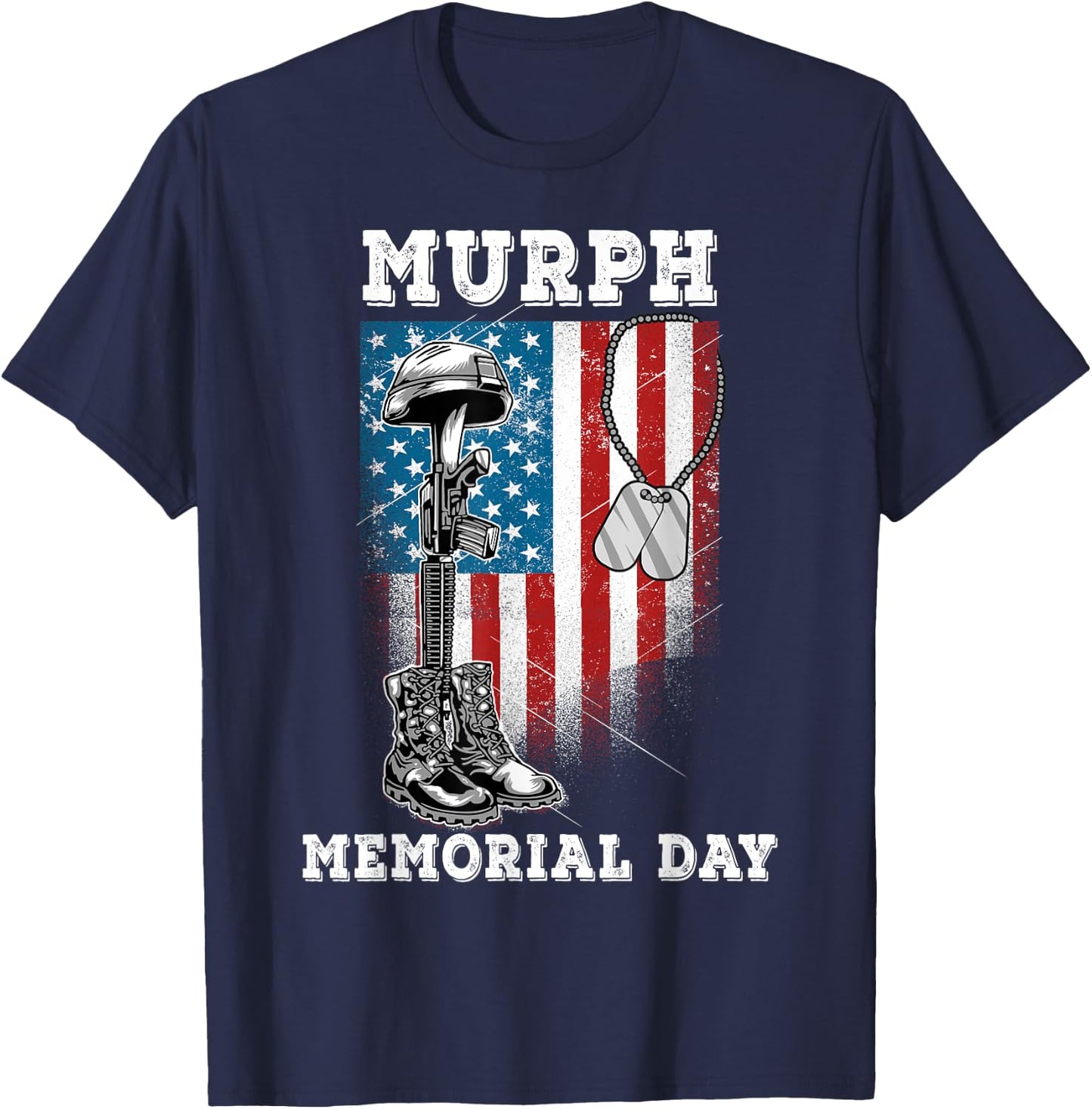 Murph 2021 Workout Challenge American Memorial Day Murph T-Shirt - T-Shirt | Navy