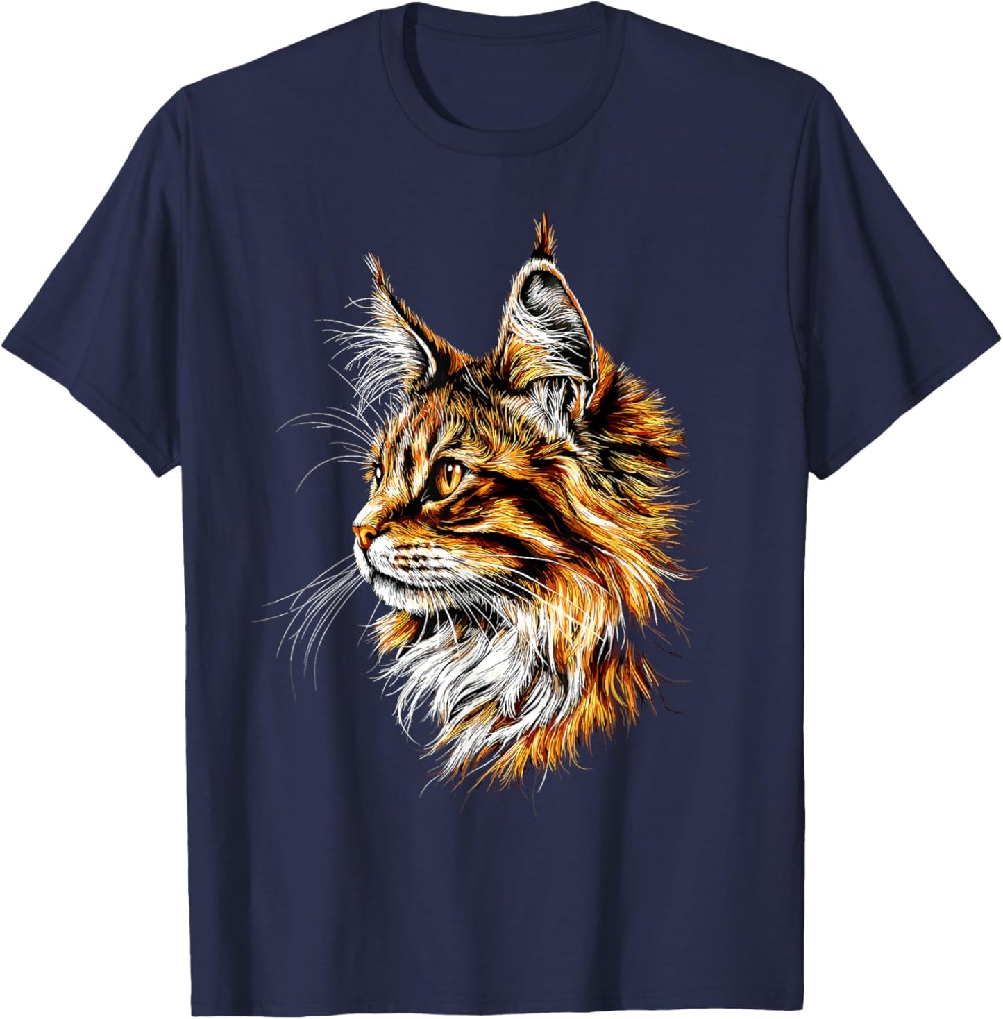 Maine Coon Katze Cat Katzenliebhaber Süße Maine-Coon Katzen T-Shirt - T-Shirt | Navy