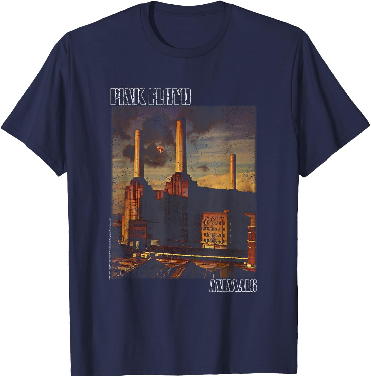 Pink Floyd Faded Animals T-Shirt - T-Shirt | Navy