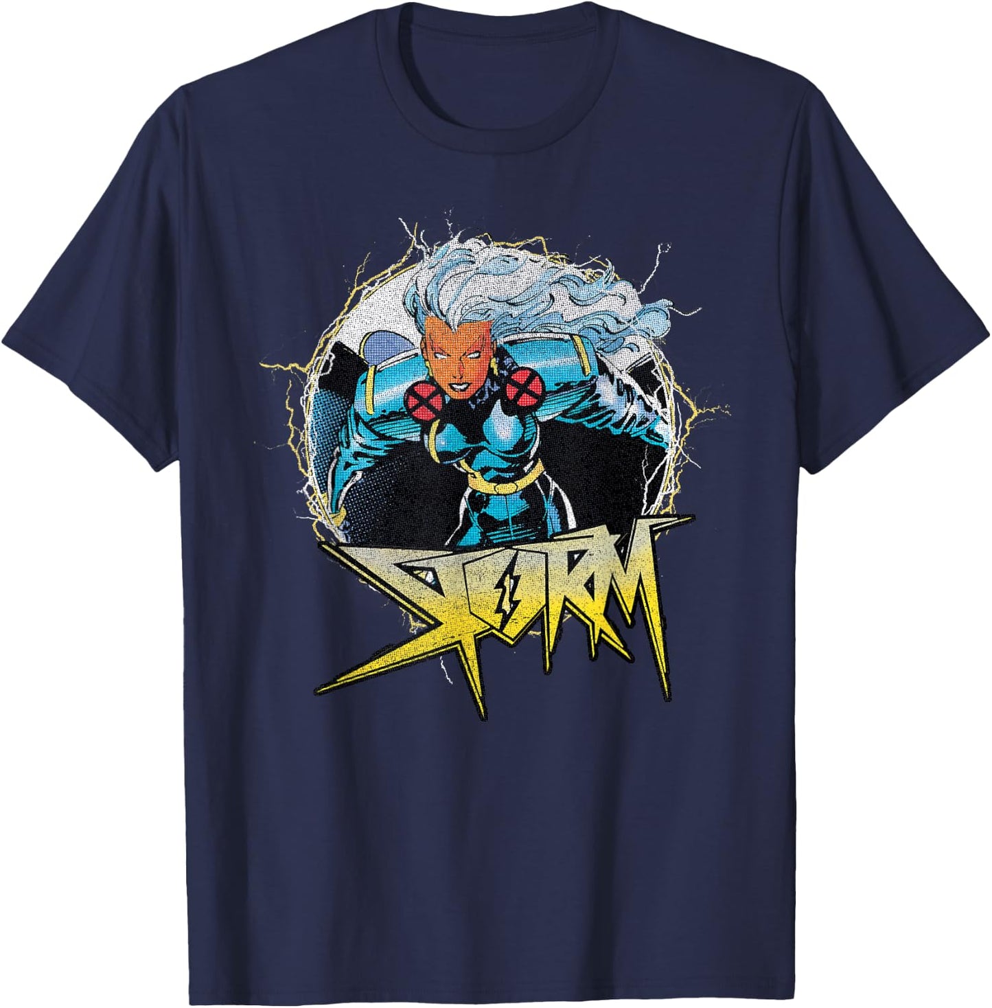 Marvel X-Men Storm Circle Portrait Logo T-Shirt - T-Shirt | Navy