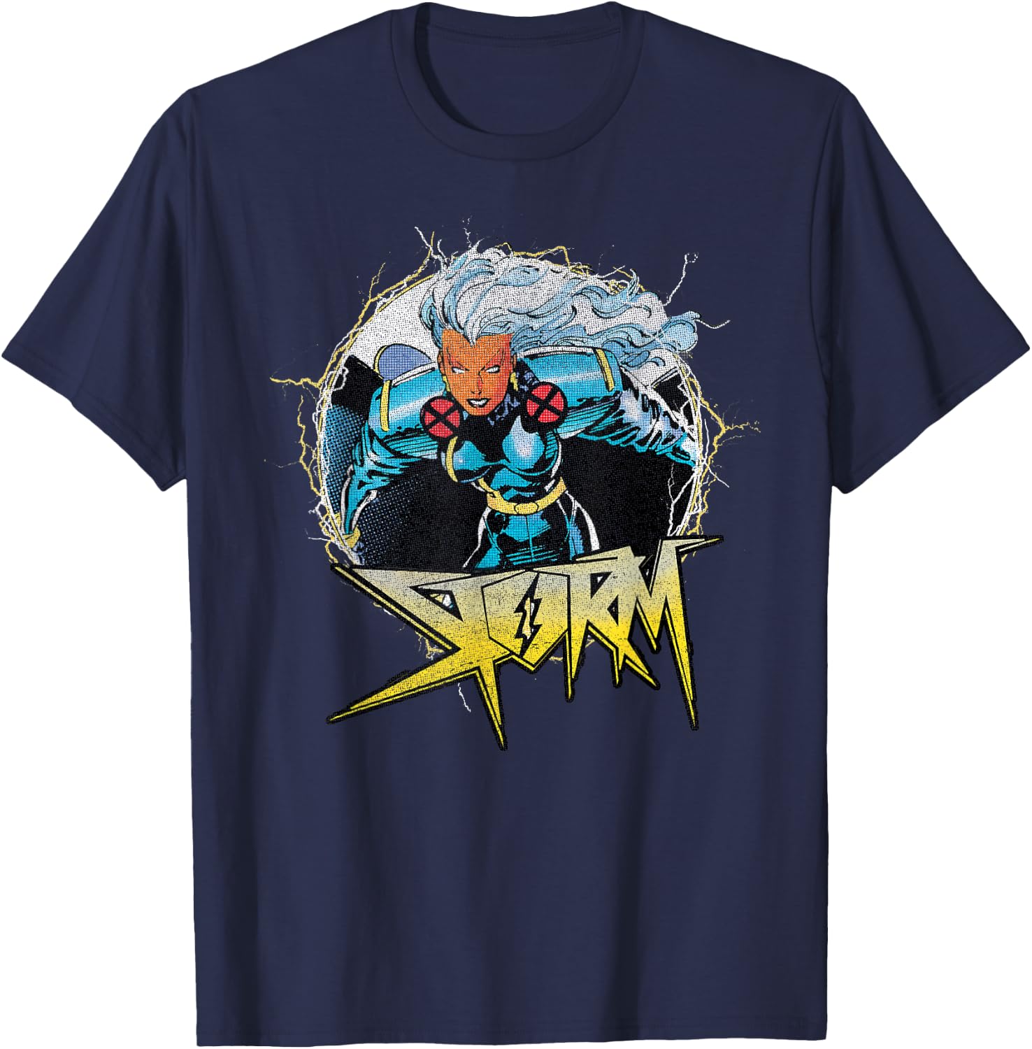 Marvel X-Men Storm Circle Portrait Logo T-Shirt - T-Shirt | Navy