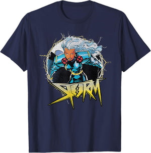 Marvel X-Men Storm Circle Portrait Logo T-Shirt - T-Shirt | Navy