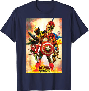 Marvel Zombies Group Shot Poster T-Shirt - T-Shirt | Navy