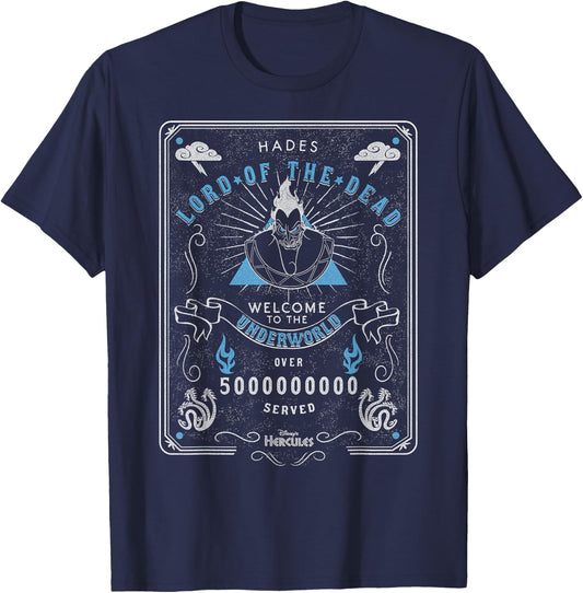 Disney Hercules Hades Lord Of The Dead Underworld Poster T-Shirt - T-Shirt | Navy