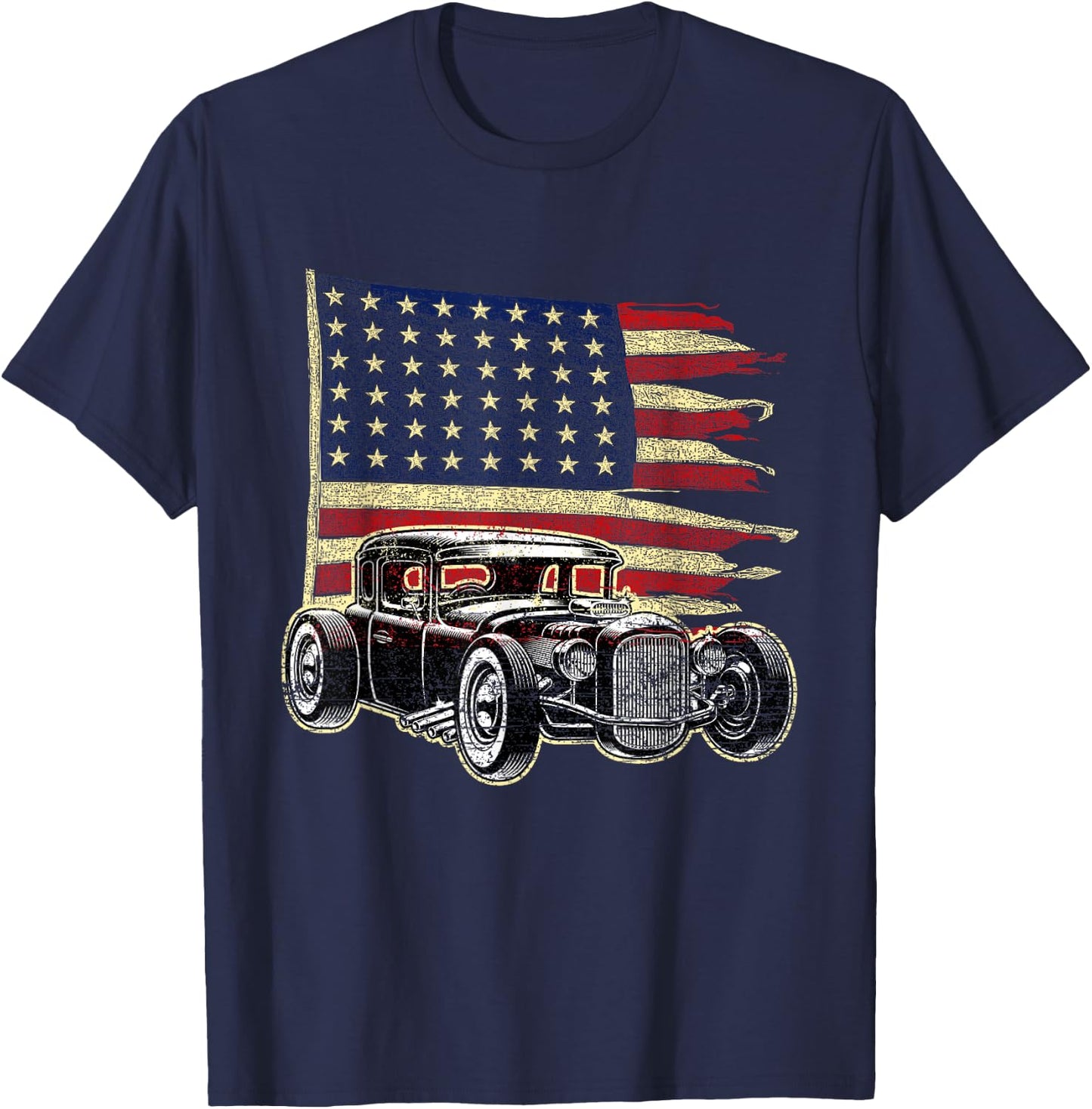 Hot Rod Tuning Car V8 Custom Sports Car Motorsport Gift T-Shirt - T-Shirt | Navy