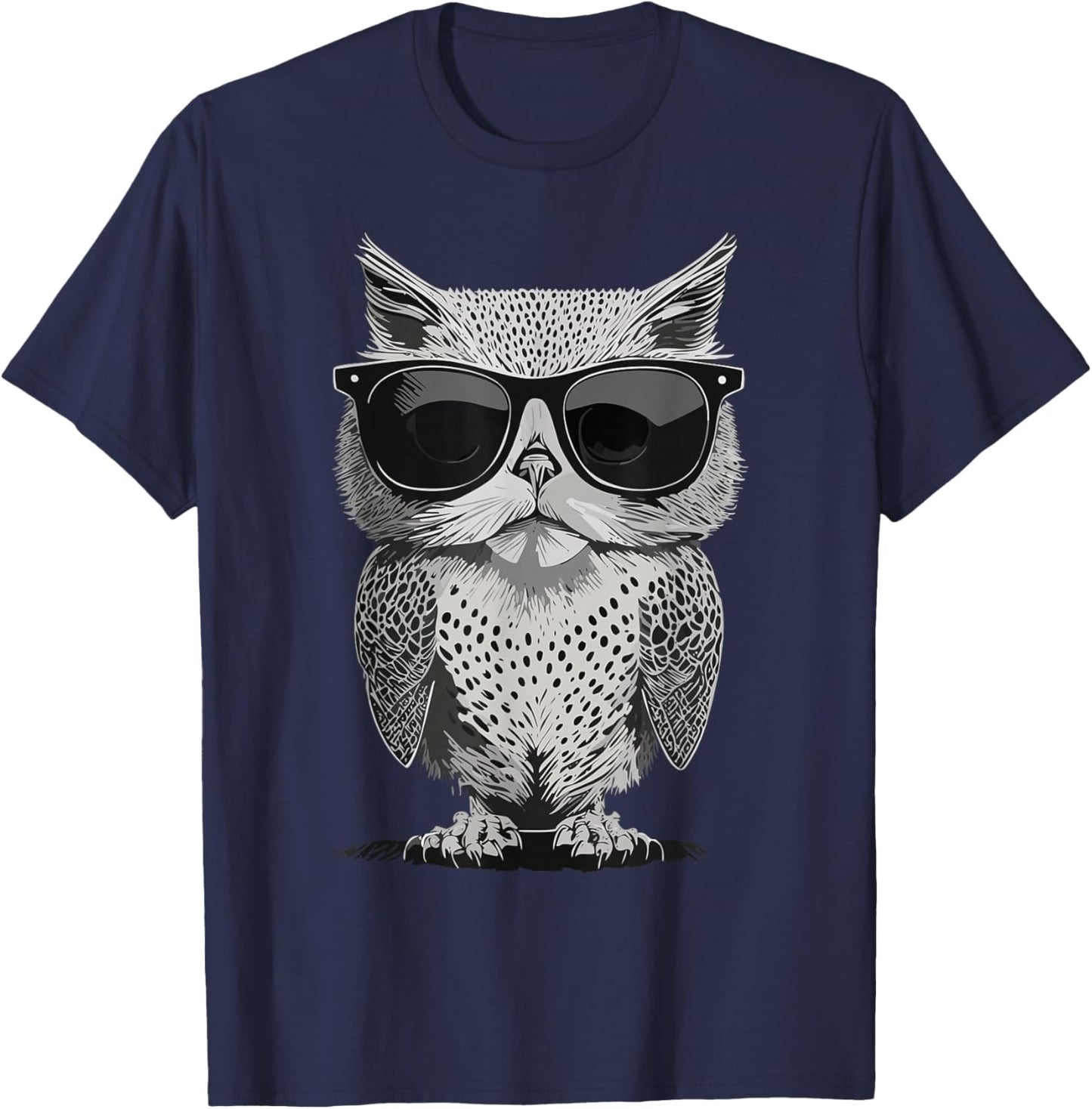 Meowl. Cat and Owl Hybrid Funny Brainrot Meme T-Shirt - T-Shirt | Navy