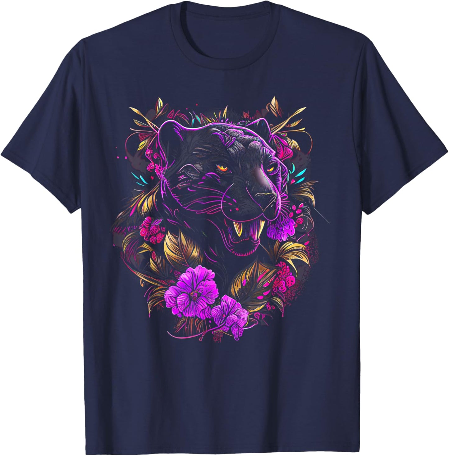 Panther Lover animal Big Cat Panther Animal black Men Women Girls Kids T-Shirt - T-Shirt | Navy