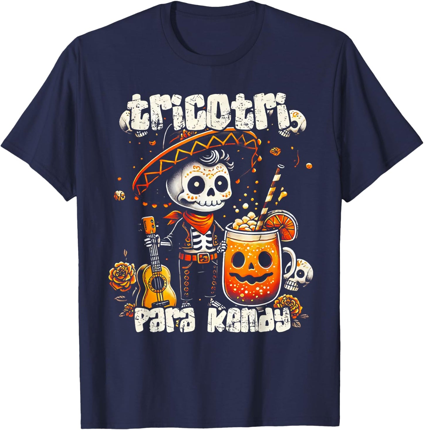 Tricotri Para Kendy Mexicano Halloween T-Shirt - T-Shirt | Navy